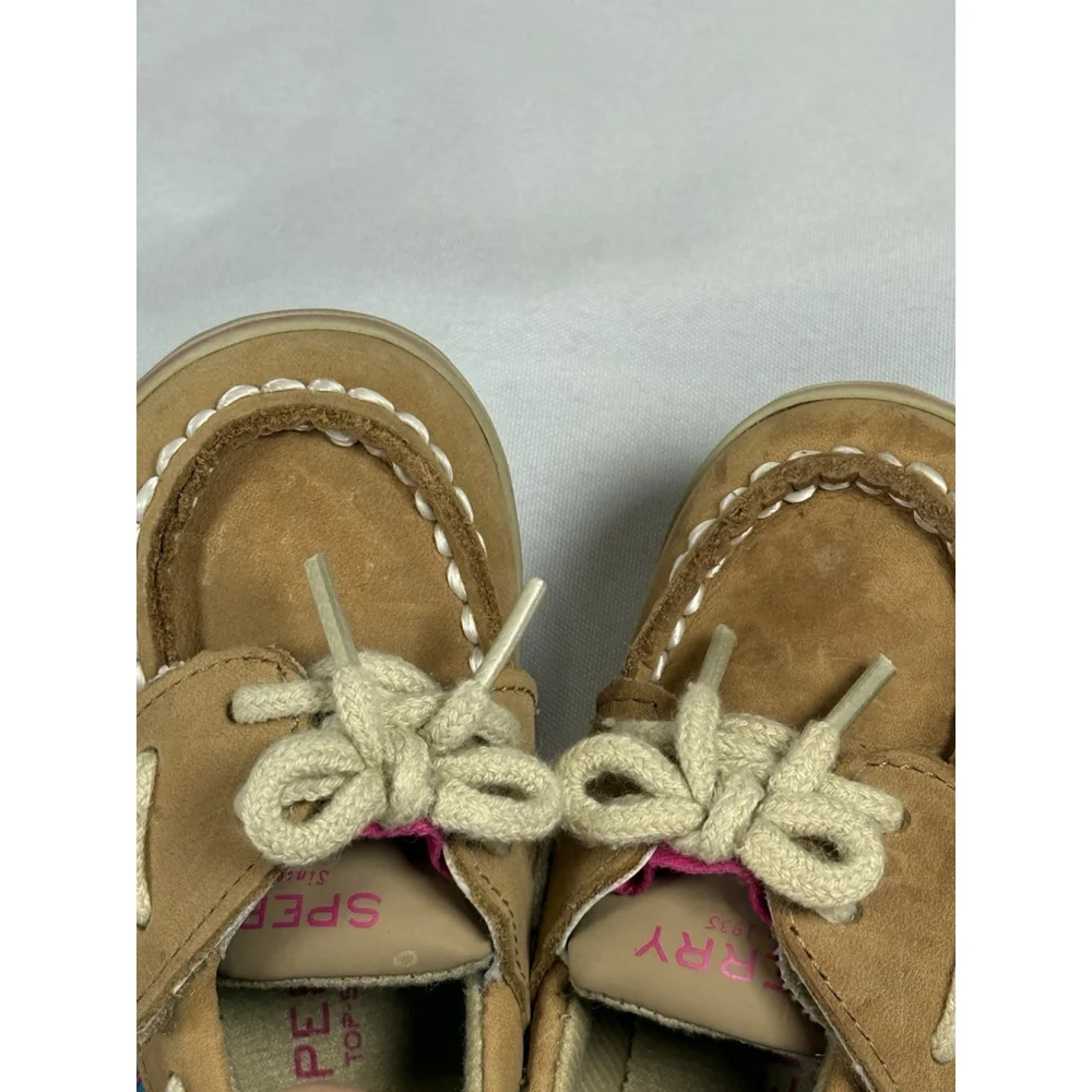 Sperry Top-Siders Intrepid Crib Jr. Pink & Teal Striped Fabric Infant 3M Leather